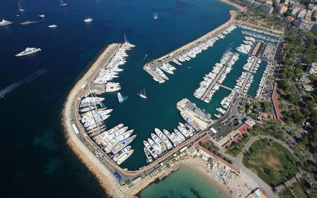 cannes yachting festival aerial view