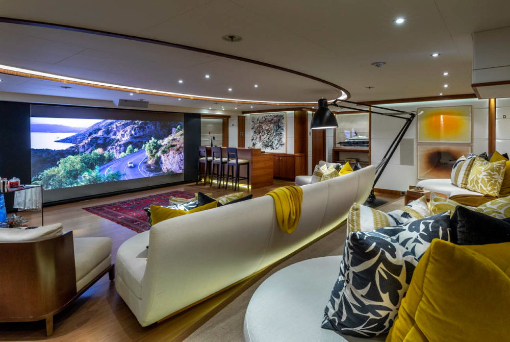 Cinema room on a superyacht