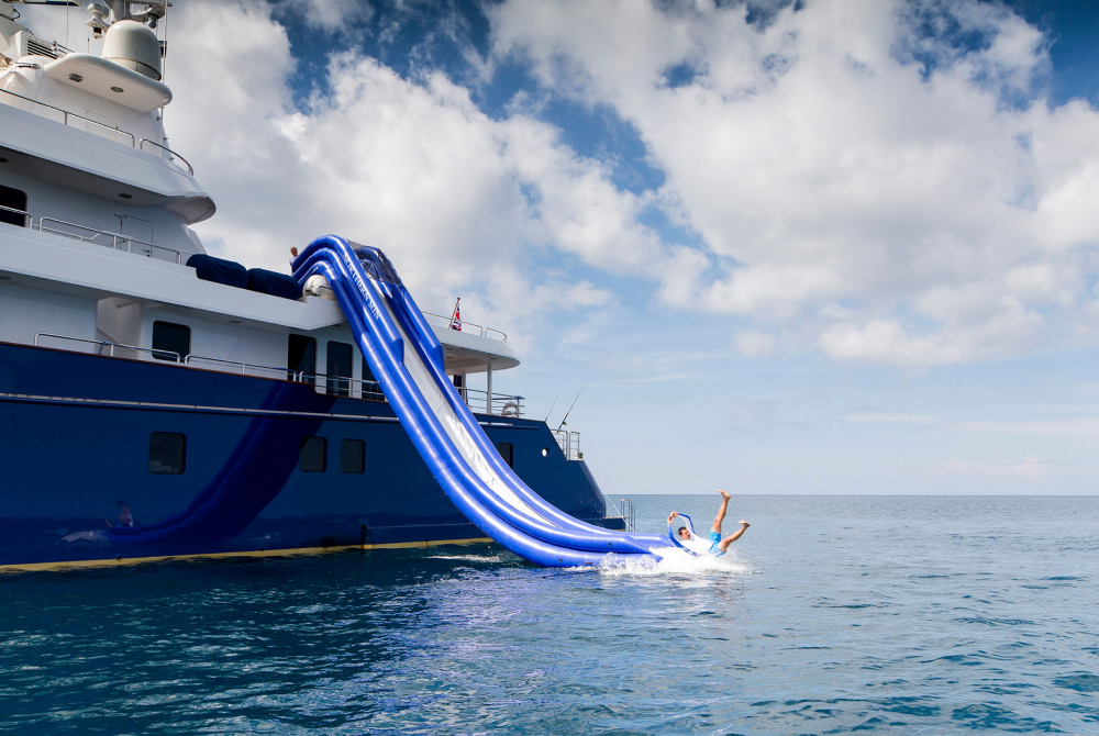 Superyacht waterslide