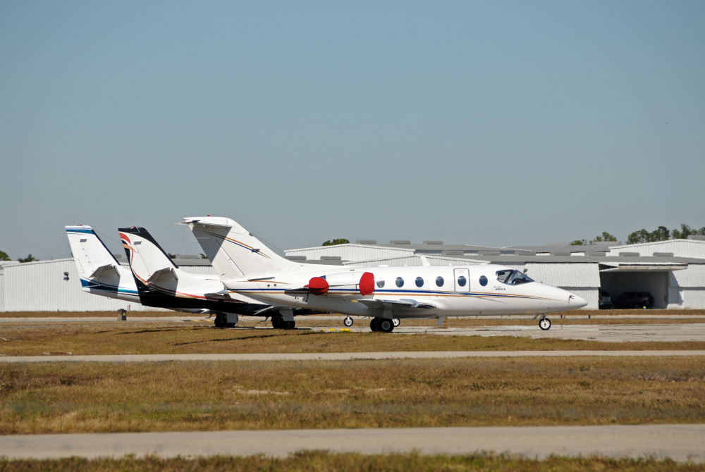 Private jets at airport