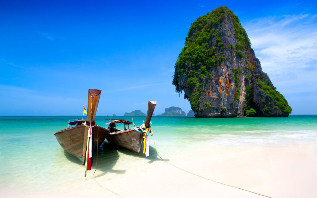 Thai longtail boats