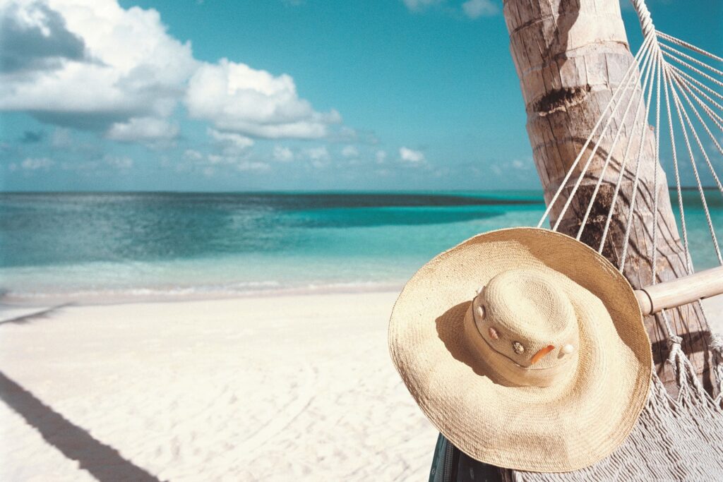 Straw hat on a hammock