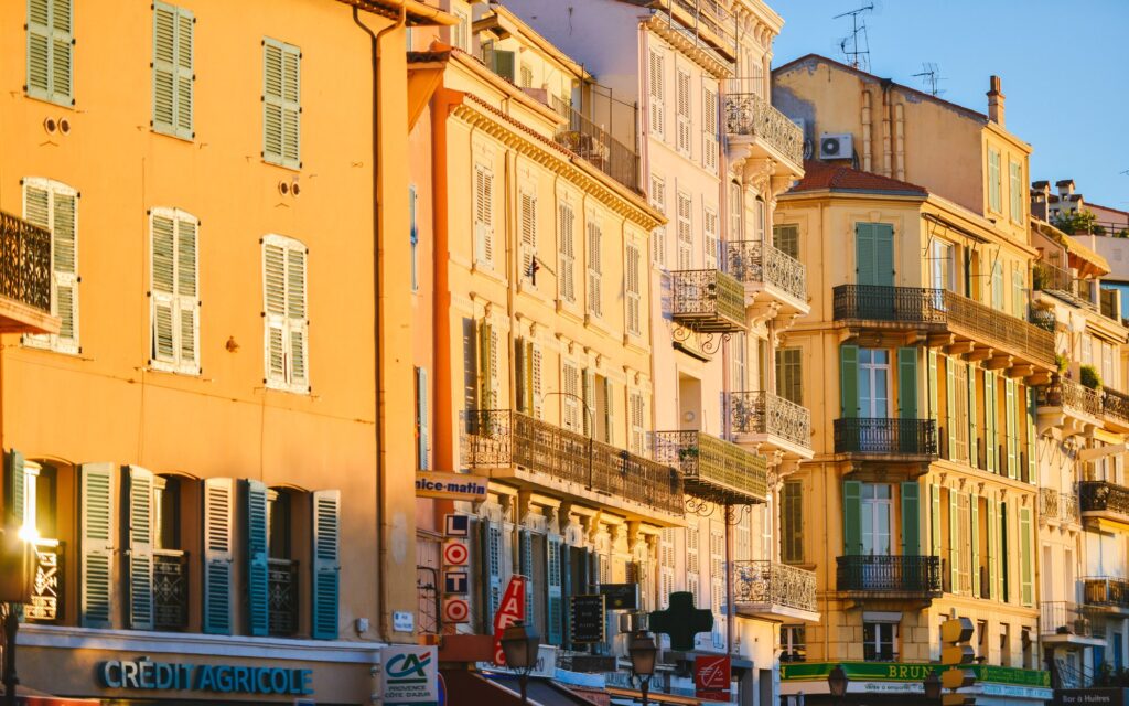 Sunset on buildings